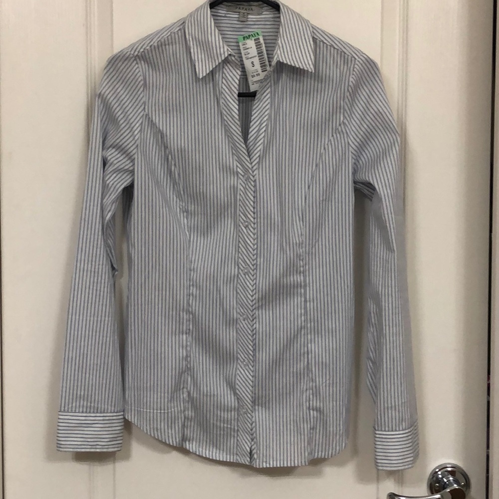 long sleeve white/blue